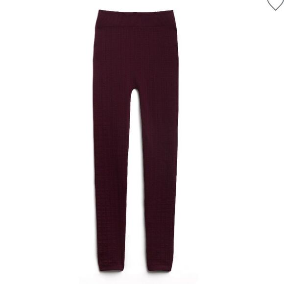 BURGUNDY MTLA Fleece Cable Knit Leggings! - Picture 1 of 9
